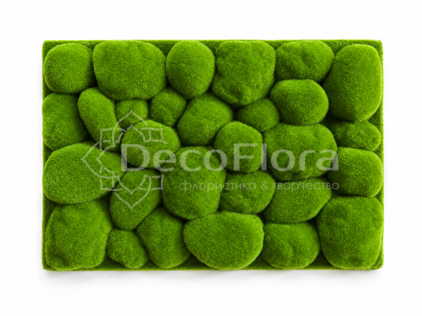 Панно камни из мха 50*30см зеленое